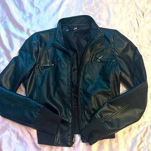 Black leather jacket